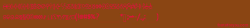 MeowsPhone Font – Red Fonts on Brown Background