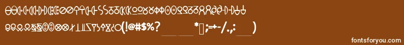 MeowsPhone-fontti – valkoiset fontit ruskealla taustalla