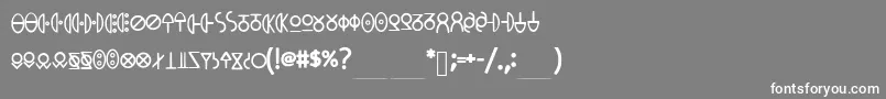 フォントMeowsPhone – 灰色の背景に白い文字