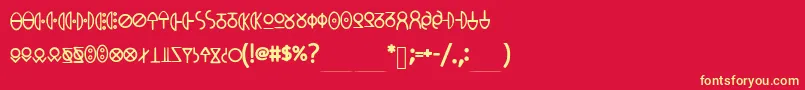 MeowsPhone Font – Yellow Fonts on Red Background