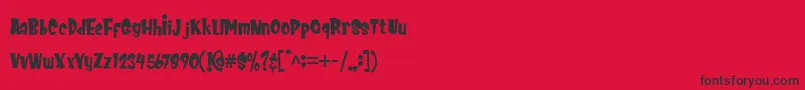 フォントMEOWZA – 赤い背景に黒い文字
