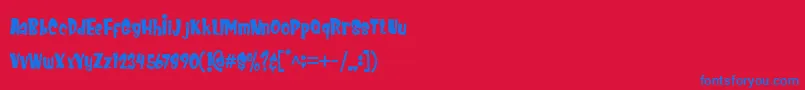 MEOWZA Font – Blue Fonts on Red Background