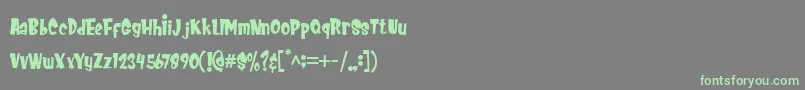 MEOWZA Font – Green Fonts on Gray Background