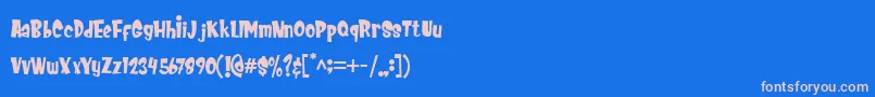 MEOWZA Font – Pink Fonts on Blue Background