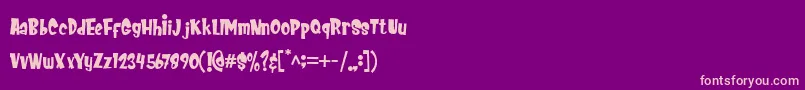 MEOWZA Font – Pink Fonts on Purple Background