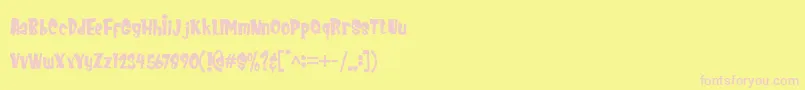MEOWZA Font – Pink Fonts on Yellow Background