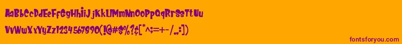 MEOWZA Font – Purple Fonts on Orange Background