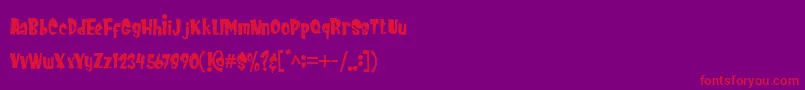 MEOWZA Font – Red Fonts on Purple Background