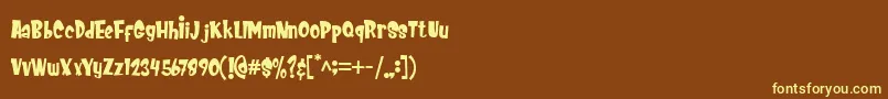 MEOWZA Font – Yellow Fonts on Brown Background