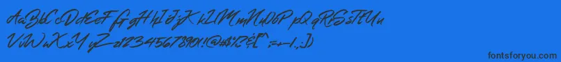 MerahbBush-Schriftart – Schwarze Schriften auf blauem Hintergrund