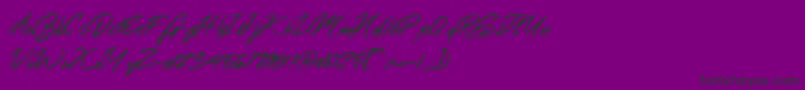 MerahbBush-Schriftart – Schwarze Schriften auf violettem Hintergrund