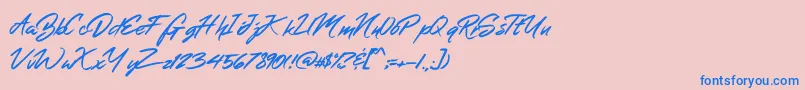 MerahbBush Font – Blue Fonts on Pink Background