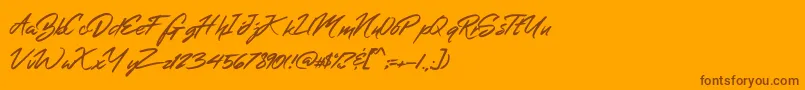 MerahbBush Font – Brown Fonts on Orange Background