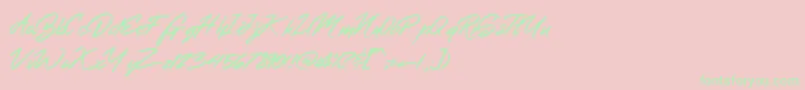 MerahbBush-Schriftart – Grüne Schriften auf rosa Hintergrund