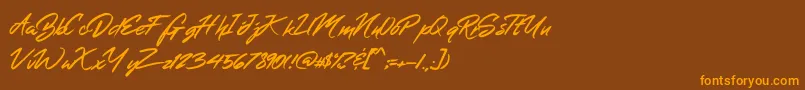 MerahbBush Font – Orange Fonts on Brown Background