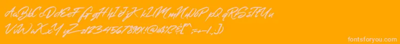 MerahbBush Font – Pink Fonts on Orange Background