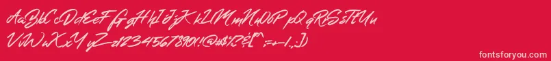 MerahbBush Font – Pink Fonts on Red Background