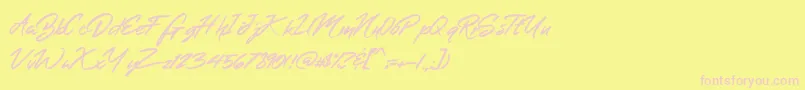MerahbBush Font – Pink Fonts on Yellow Background