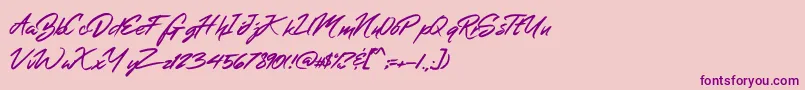 MerahbBush Font – Purple Fonts on Pink Background