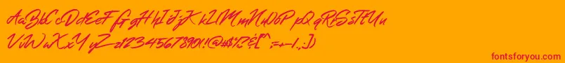 fuente MerahbBush – Fuentes Rojas Sobre Fondo Naranja