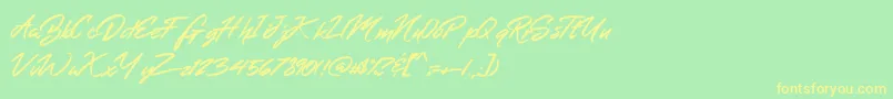 Więcej informacji o czcionce MerahbBush Czcionka MerahbBush – żółte czcionki na zielonym tle