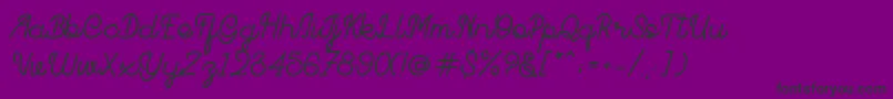 merajhutte-Schriftart – Schwarze Schriften auf violettem Hintergrund