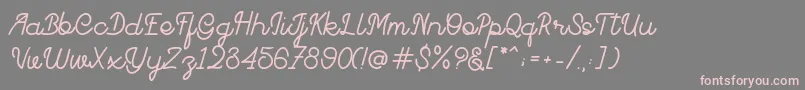 merajhutte-Schriftart – Rosa Schriften auf grauem Hintergrund