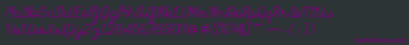 merajhutte-Schriftart – Violette Schriften auf schwarzem Hintergrund