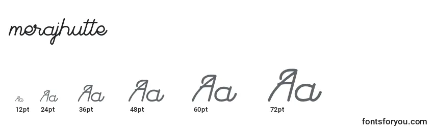Размеры шрифта Merajhutte