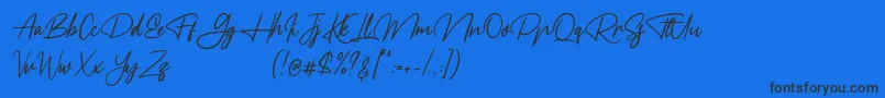 Шрифт Meranie – чёрные шрифты на синем фоне