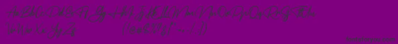 Fonte Meranie – fontes pretas em um fundo violeta