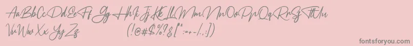 Meranie-Schriftart – Graue Schriften auf rosa Hintergrund