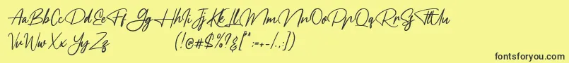 Więcej informacji o czcionce Meranie Czcionka Meranie – czarne czcionki na żółtym tle