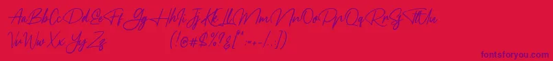Meranie Font – Purple Fonts on Red Background