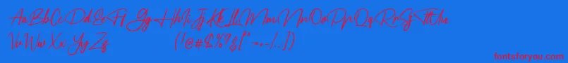 Meranie Font – Red Fonts on Blue Background