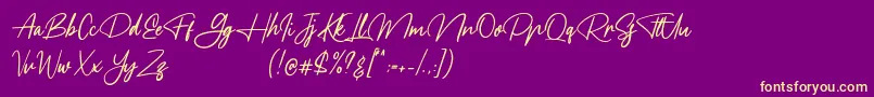 Meranie Font – Yellow Fonts on Purple Background
