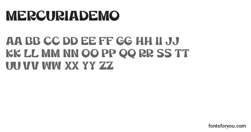 Schriftart MercuriaDemo – Alphabet, Zahlen, spezielle Symbole