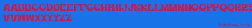 フォントMercuriaDemo – 赤い文字の青い背景