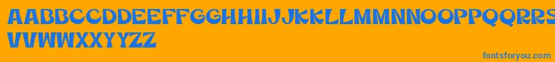 MercuriaDemo-Schriftart – Blaue Schriften auf orangefarbenem Hintergrund