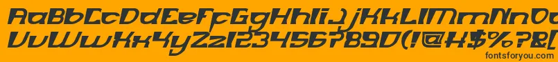 Czcionka MERCURY Bold italic – czarne czcionki na pomarańczowym tle