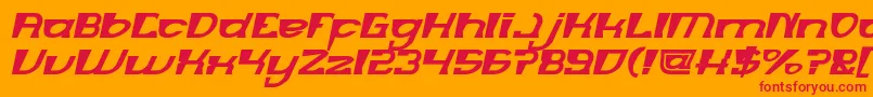MERCURY Bold italic-Schriftart – Rote Schriften auf orangefarbenem Hintergrund