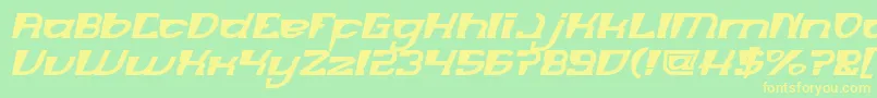 Fonte MERCURY Bold italic – fontes amarelas em um fundo verde