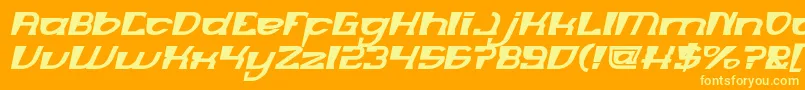 Шрифт MERCURY Bold italic – жёлтые шрифты на оранжевом фоне