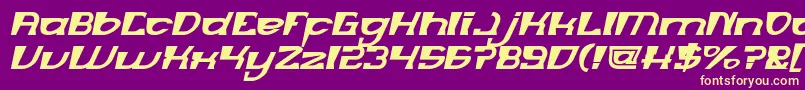 フォントMERCURY Bold italic – 紫の背景に黄色のフォント