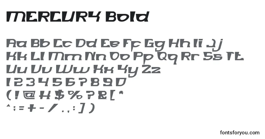 Schriftart MERCURY Bold – Alphabet, Zahlen, spezielle Symbole
