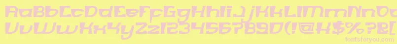 MERCURY Bold-Schriftart – Rosa Schriften auf gelbem Hintergrund