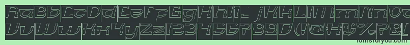 フォントMERCURY Hollow Inverse – 緑の背景に黒い文字