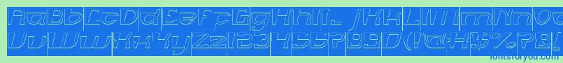 MERCURY Hollow Inverse Font – Blue Fonts on Green Background