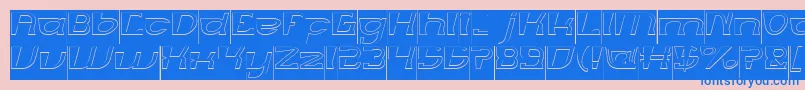 MERCURY Hollow Inverse-Schriftart – Blaue Schriften auf rosa Hintergrund