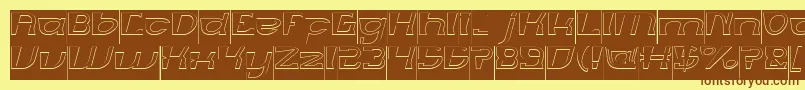 MERCURY Hollow Inverse Font – Brown Fonts on Yellow Background